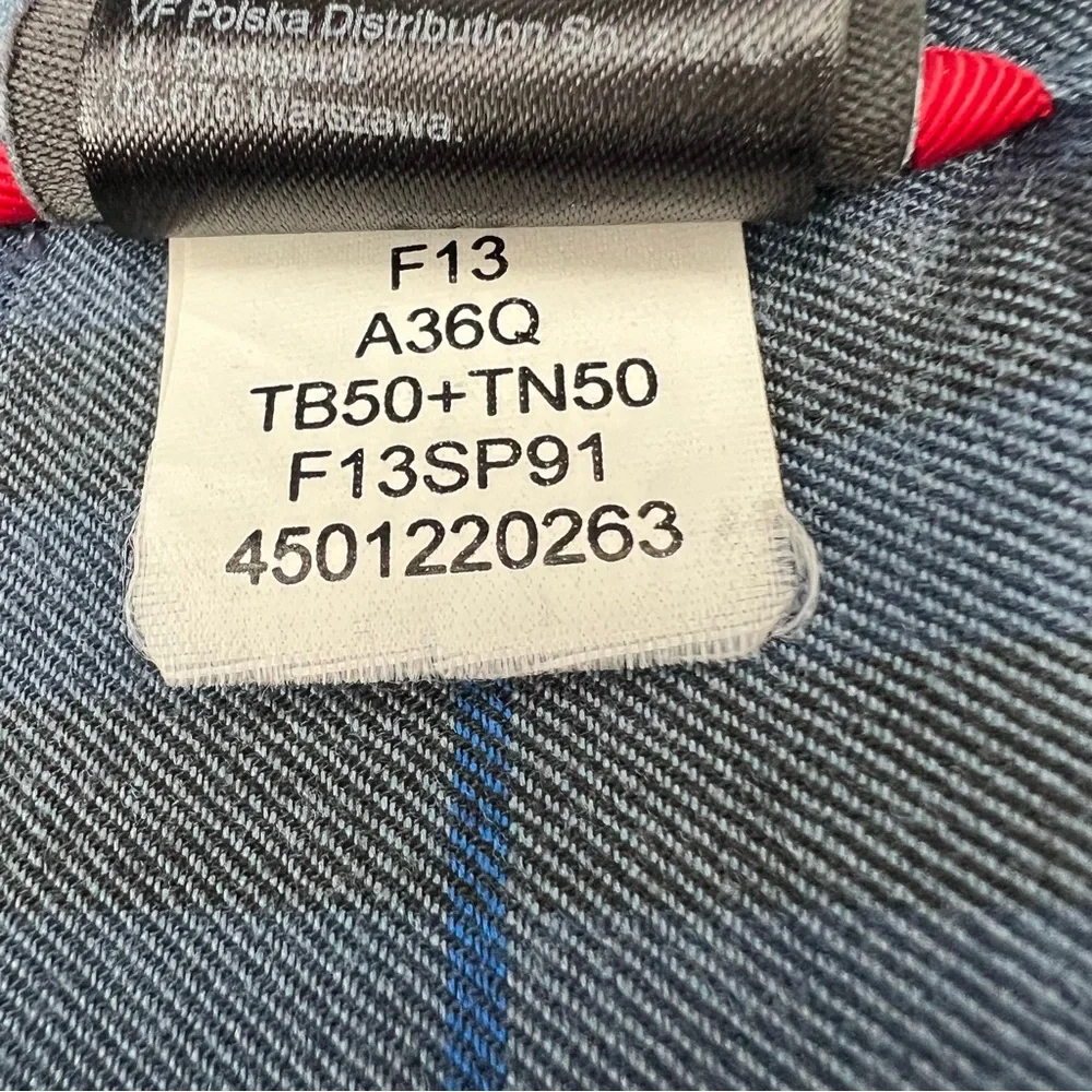 The North Face Blue Plaid Long‎ Sleeve Shirt Men size Large Snap buttons.